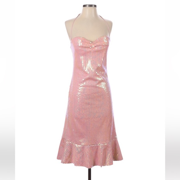 Betsey Johnson Dresses & Skirts - Vintage Betsey Johnson 90 2000 y2k Sequin Mermaid Babydoll Slip Dress Pink NWT